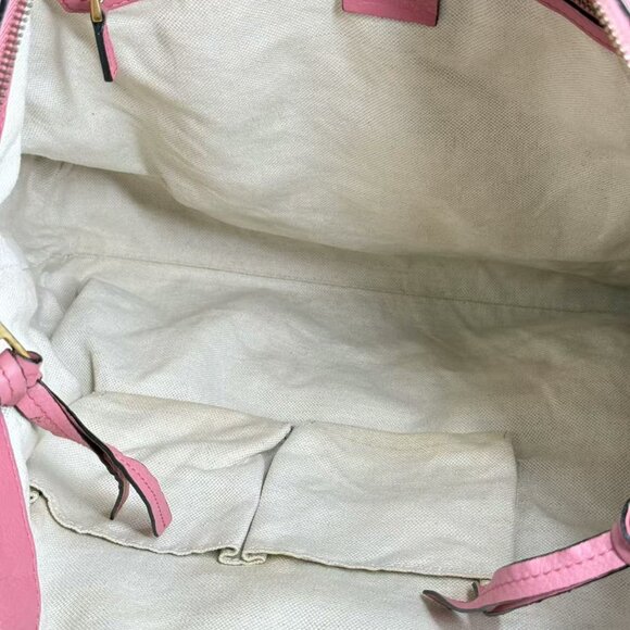 Gucci GG Logo Supreme Shoulder Bag Crossbody with Pink Trim and Green Red Stripe - Picture 9 of 9